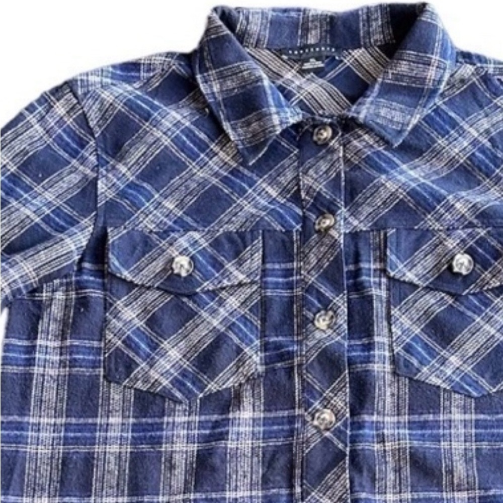 Scantuary Shacket Blue & Cream Plaid XL